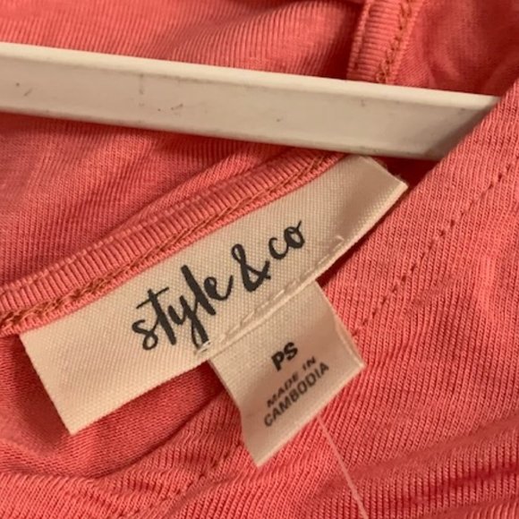 Style & Co. Women's Rose Blossom Pink Sleeveless Mini Dress Petite S NWT - Picture 3 of 7